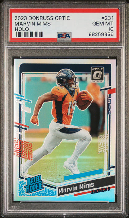 2023 Panini Donruss Optic #231 Marvin Mims Holo PSA 10 SKU030