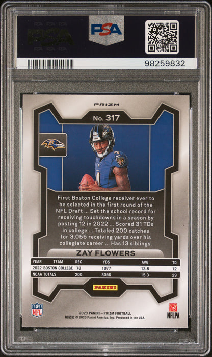 2023 Panini Prizm #317 Zay Flowers Variation PSA 10