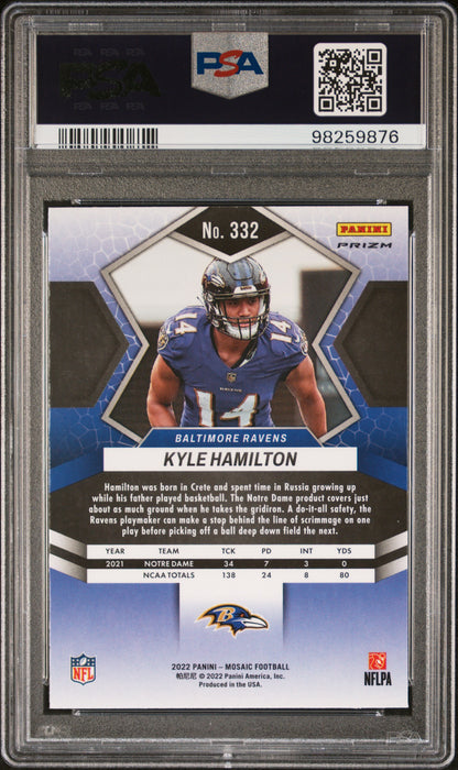 2022 Panini Mosaic #332 Kyle Hamilton Red Sparkle PSA 10