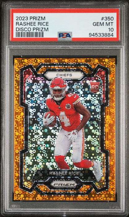2023 Panini Prizm #350 Rashee Rice Disco Prizm PSA 10