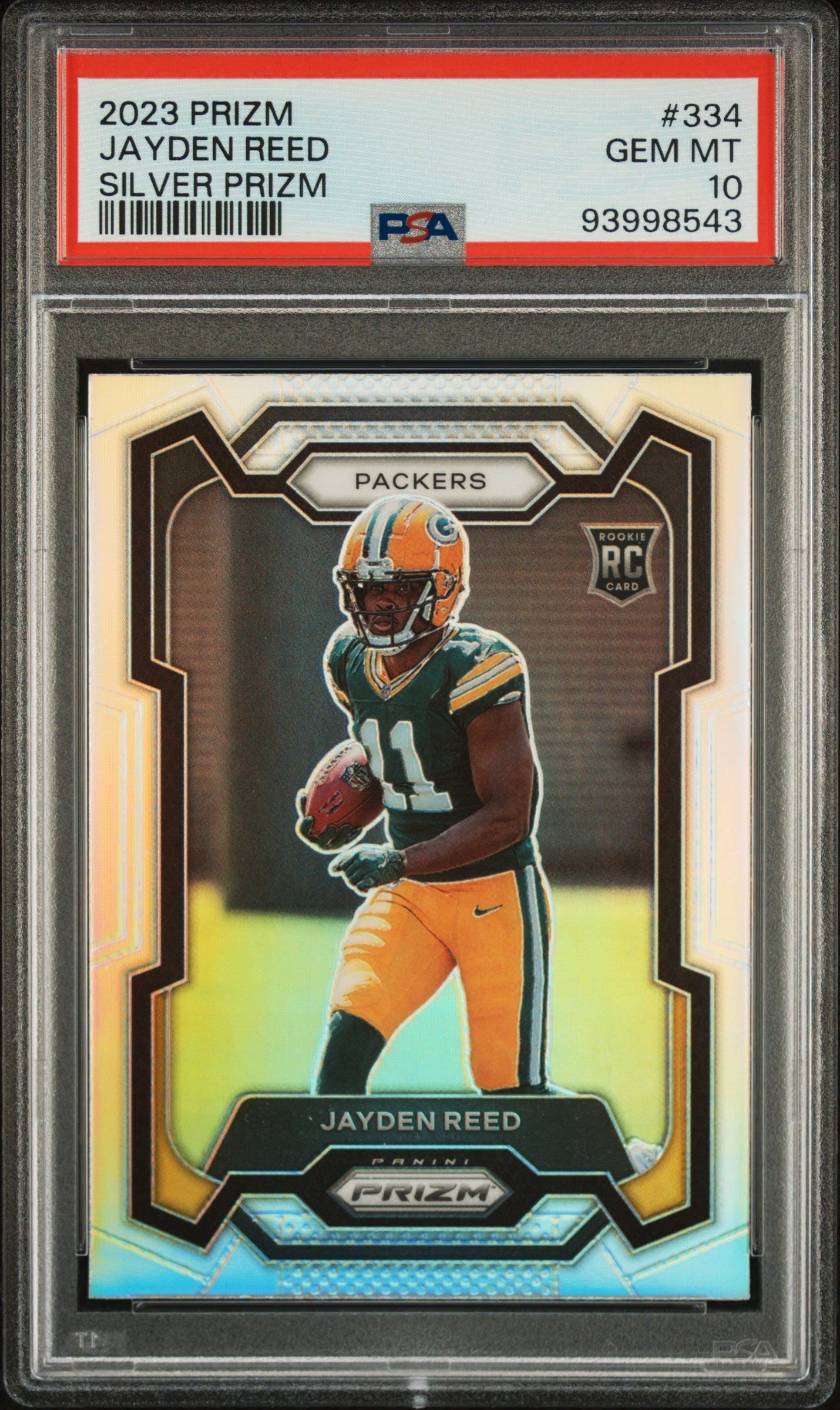 2023 Panini Prizm #334 Jayden Reed Silver Prizm PSA 10