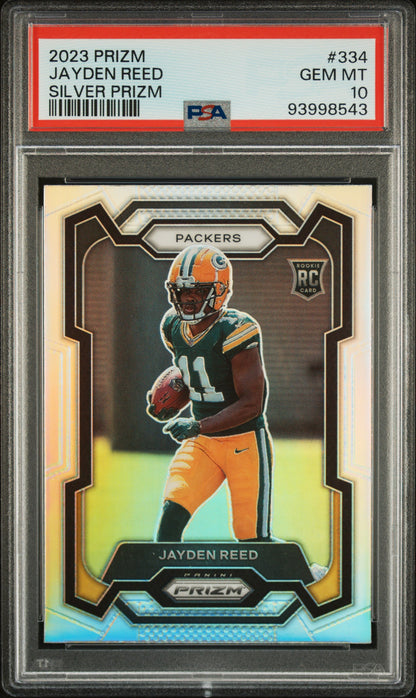2023 Panini Prizm #334 Jayden Reed Silver Prizm PSA 10