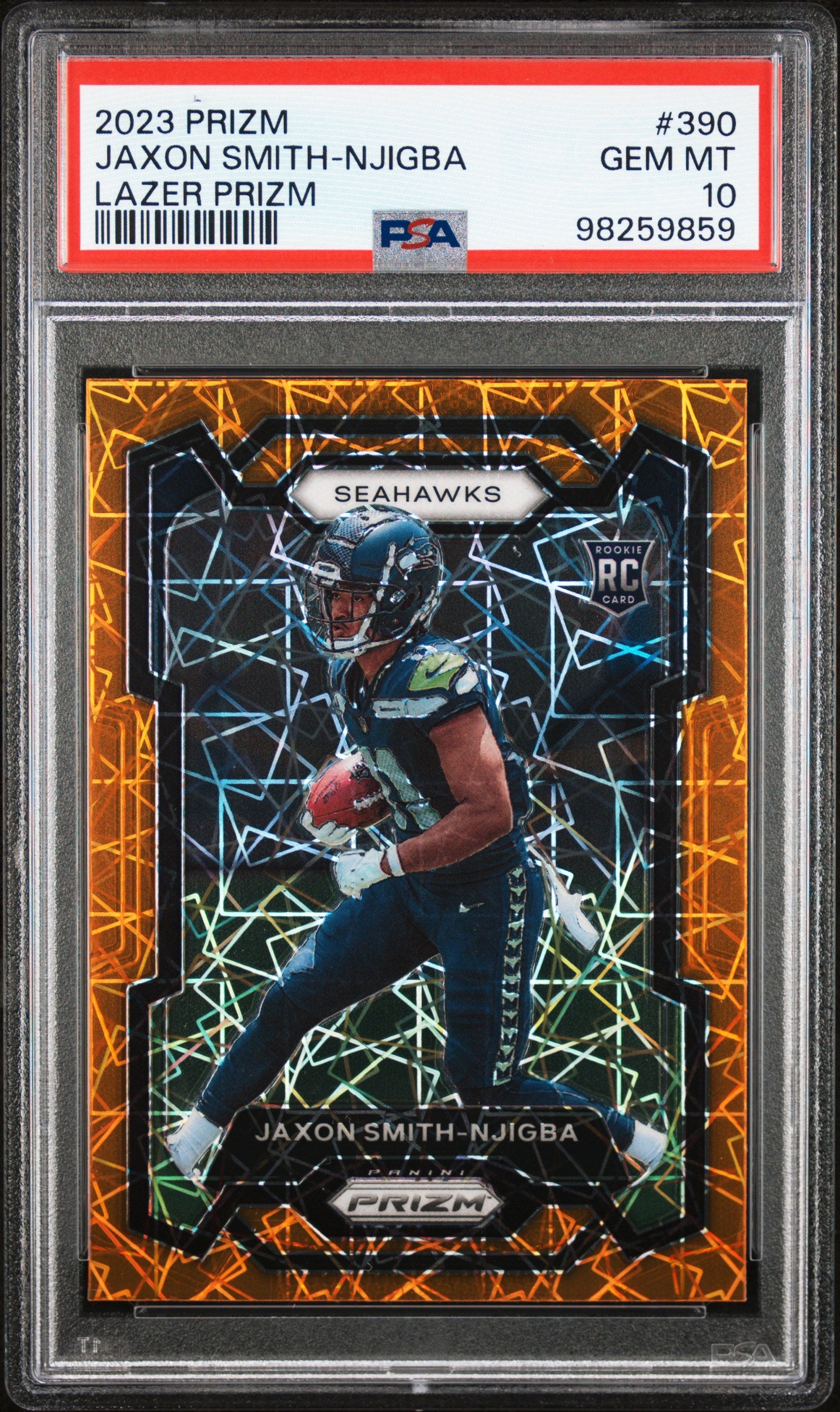 2023 Panini Prizm #390 Jaxon Smith-Njigba Lazer Prizm PSA 10