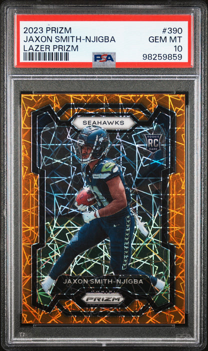 2023 Panini Prizm #390 Jaxon Smith-Njigba Lazer Prizm PSA 10