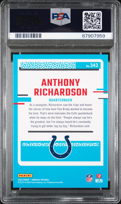 2023 Panini Donruss #343 Anthony Richardson PSA 10