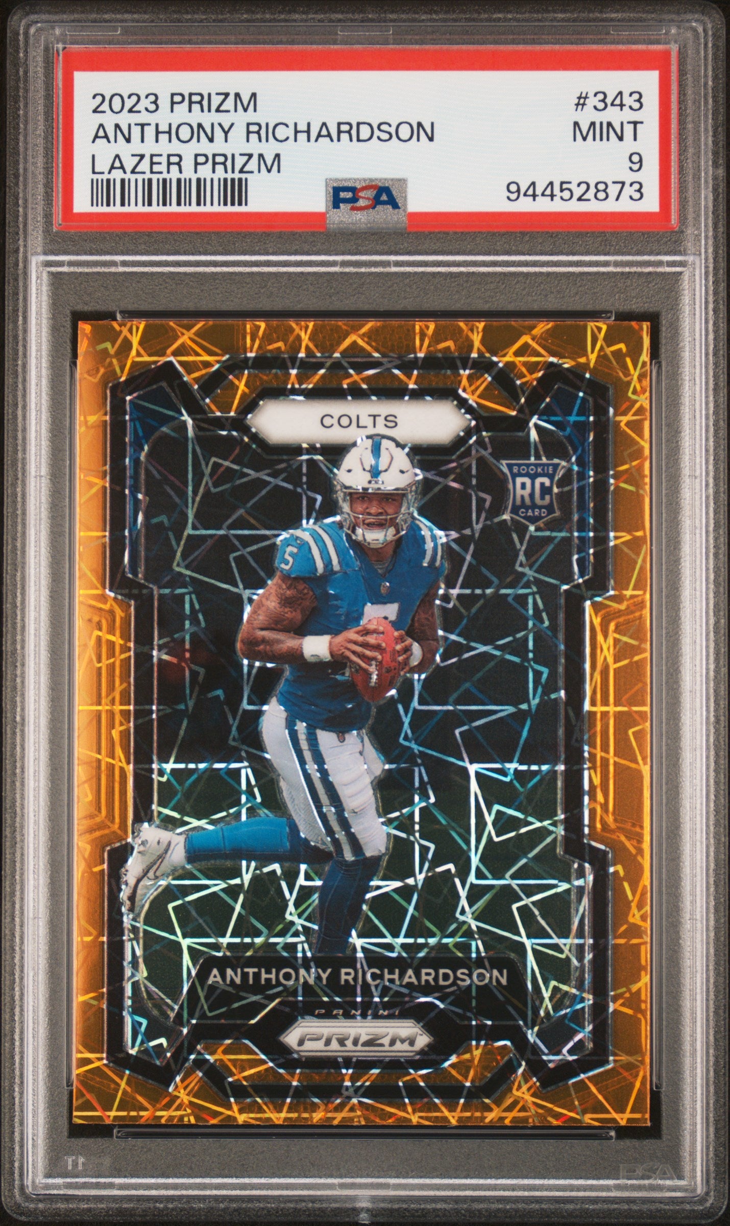 2023 Panini Prizm #343 Anthony Richardson Lazer Prizm PSA 9