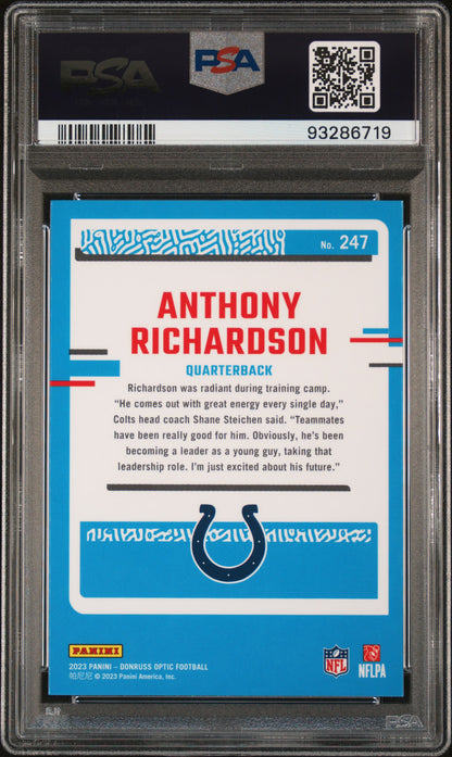 2023 Panini Donruss Optic #247 Anthony Richardson PSA 10