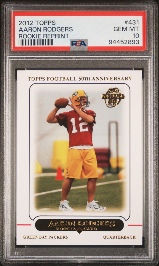 2012 Topps Rookie Reprint #431 Aaron Rodgers Rookie Reprint PSA 10