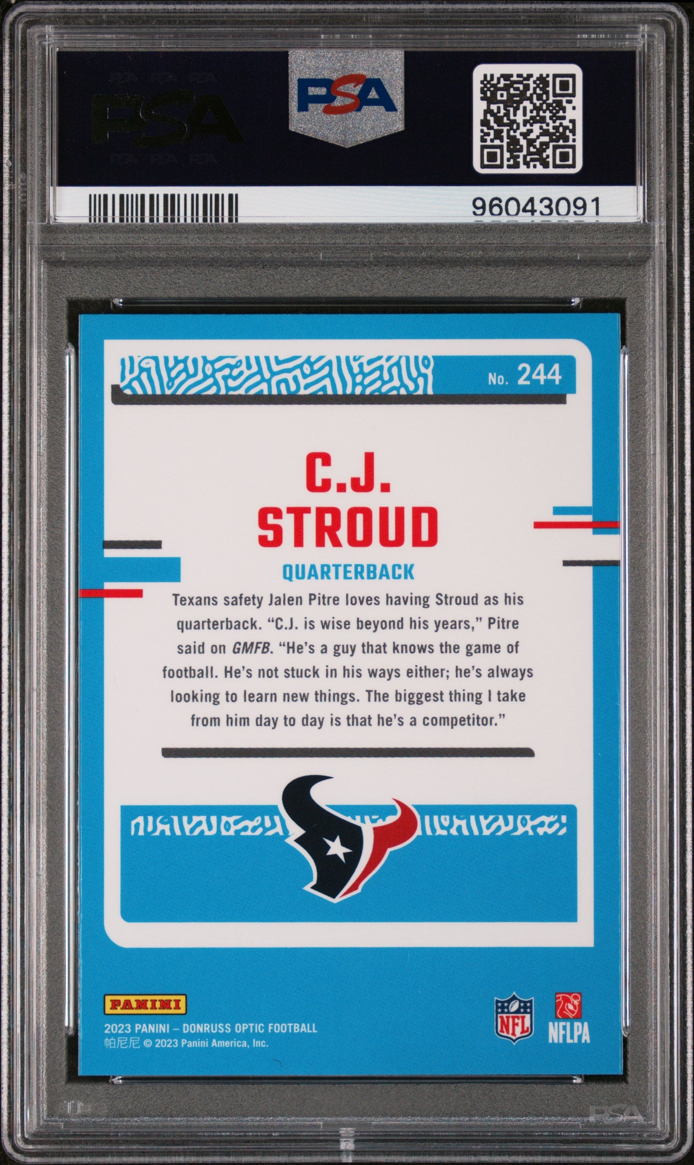2023 Panini Donruss Optic #244 Cj Stroud PSA 10