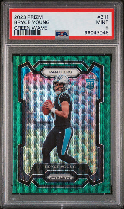 2023 Panini Prizm #311 Bryce Young Green Wave PSA 9