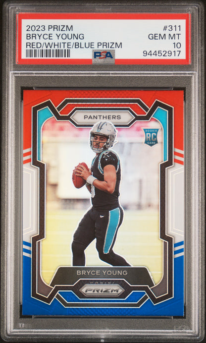 2023 Panini Prizm #311 Bryce Young Red/White/Blue Prizm PSA 10