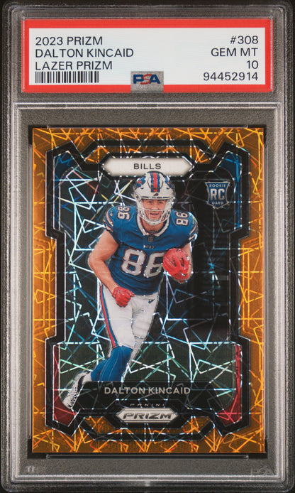 2023 Panini Prizm #308 Dalton Kincaid Lazer Prizm PSA 10