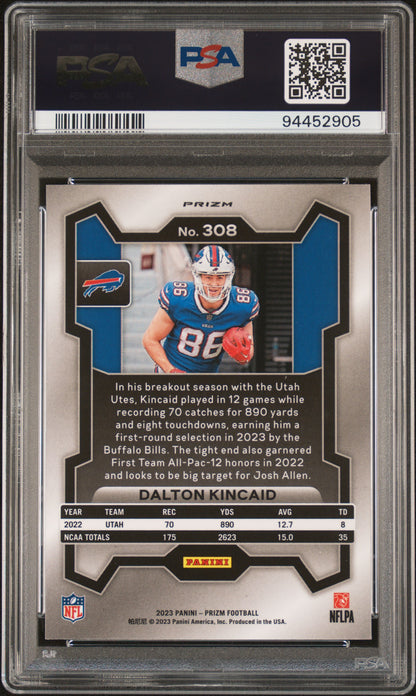2023 Panini Prizm #308 Dalton Kincaid Silver Prizm PSA 10 SKU117