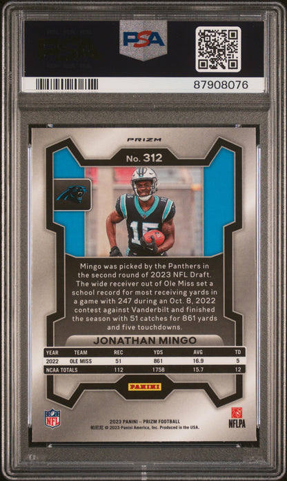 2023 Panini Prizm #312 Jonathan Mingo Disco Prizm PSA 10