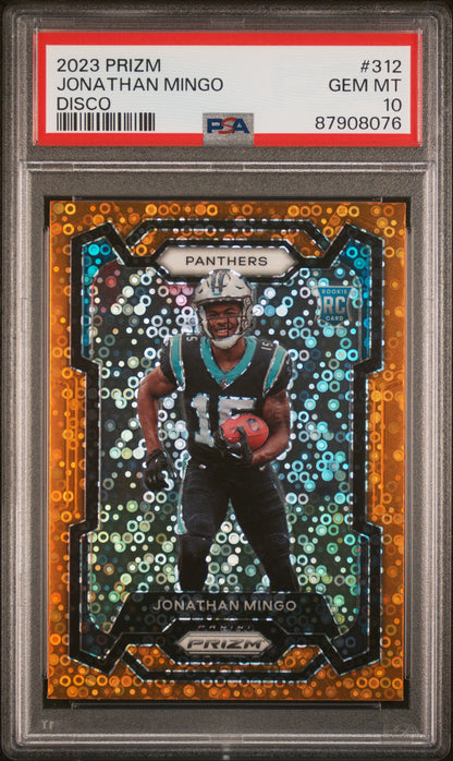 2023 Panini Prizm #312 Jonathan Mingo Disco Prizm PSA 10
