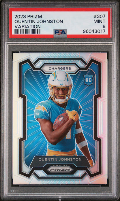 2023 Panini Prizm #307 Quentin Johnston Variation PSA 9