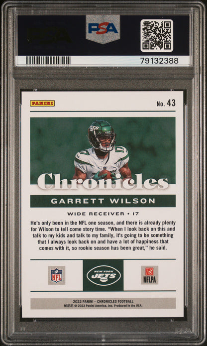 2022 Panini Chronicles #43 Garrett Wilson PSA 10