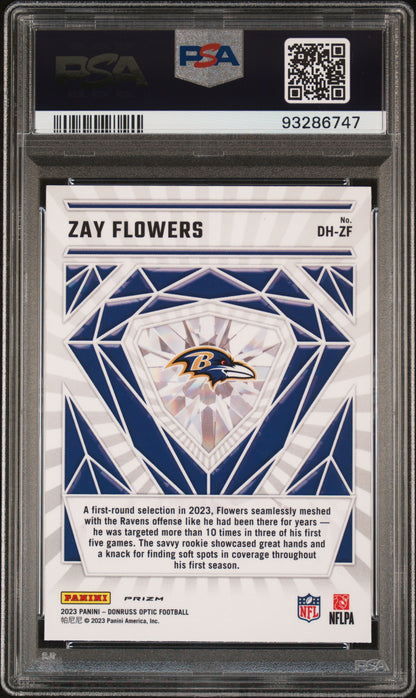 2023 Panini Donruss Optic Diamond Hands #DHZF Zay Flowers PSA 10 SKU154