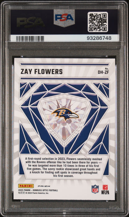 2023 Panini Donruss Optic Diamond Hands #DHZF Zay Flowers PSA 10SKU153