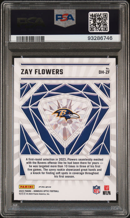 2023 Panini Donruss Optic Diamond Hands #DHZF Zay Flowers PSA 10 SKU152