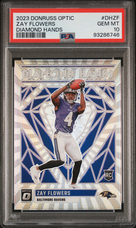 2023 Panini Donruss Optic Diamond Hands #DHZF Zay Flowers PSA 10 SKU152