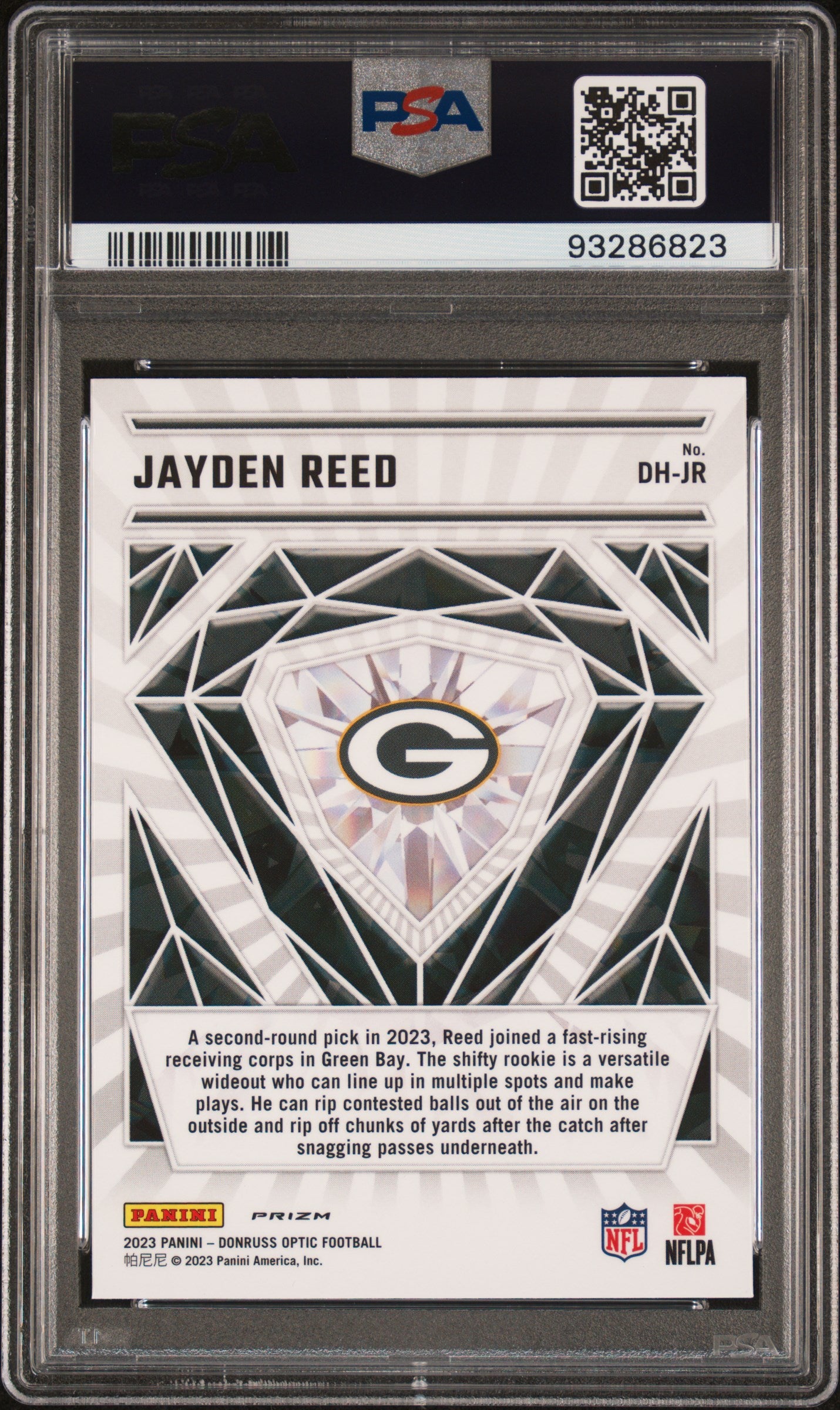 2023 Panini Donruss Optic Diamond Hands #DHJR Jayden Reed PSA 10