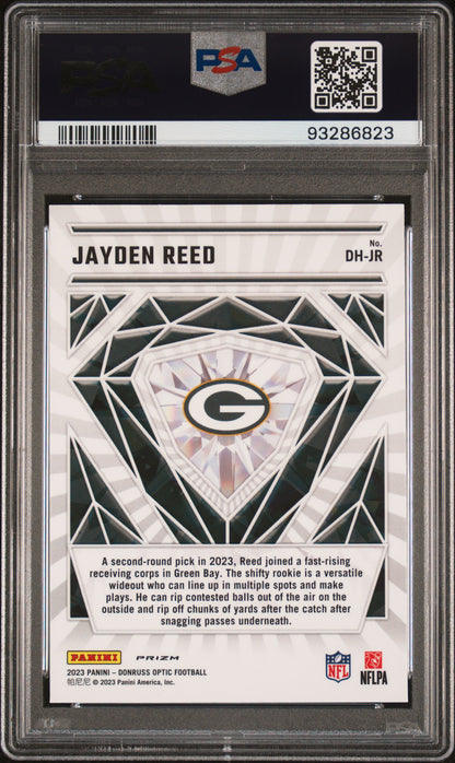 2023 Panini Donruss Optic Diamond Hands #DHJR Jayden Reed PSA 10