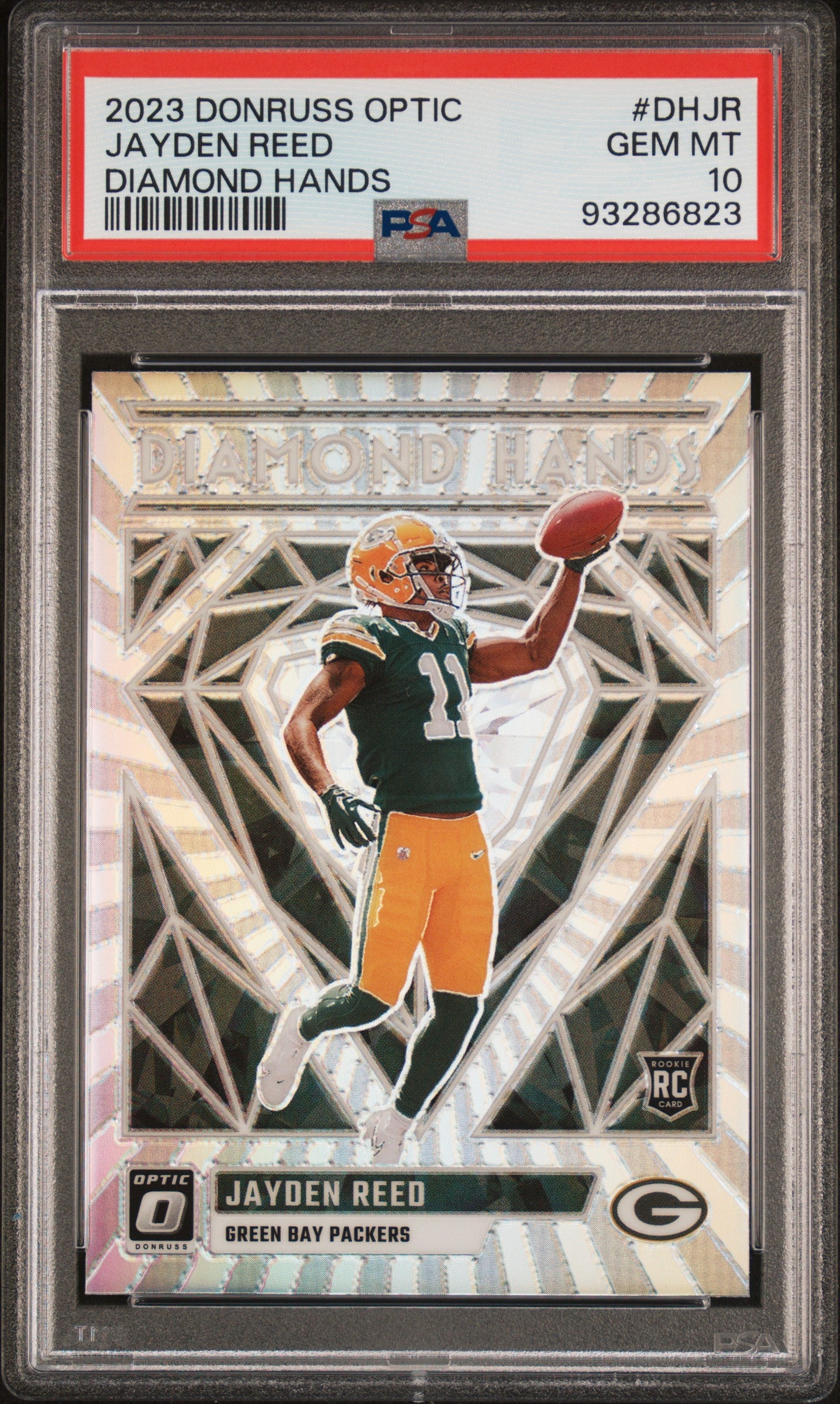 2023 Panini Donruss Optic Diamond Hands #DHJR Jayden Reed PSA 10