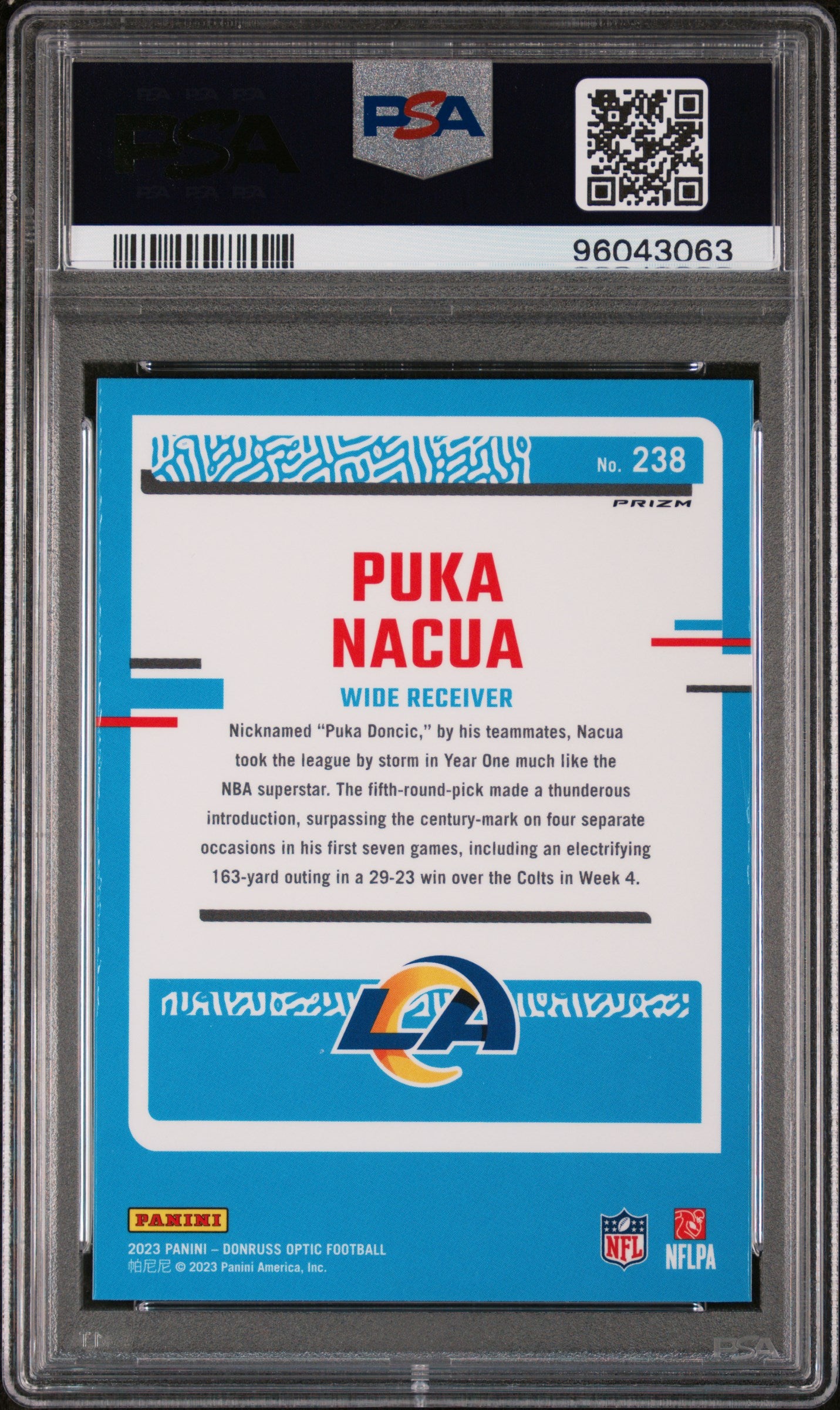 2023 Panini Donruss Optic #238 Puka Nacua Green Hyper PSA 9