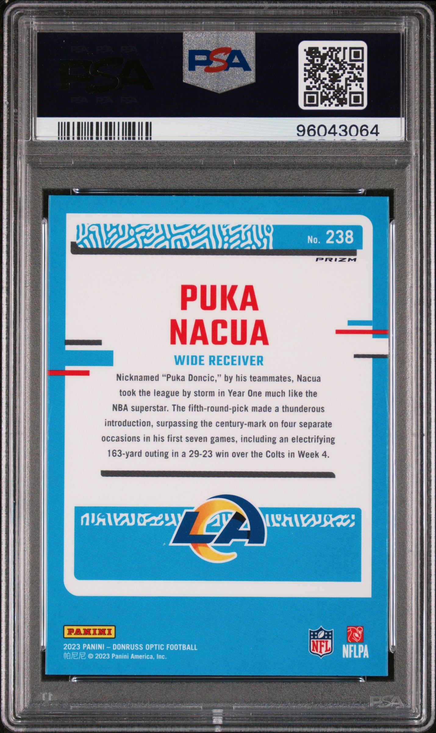 2023 Panini Donruss Optic #238 Puka Nacua Holo PSA 9