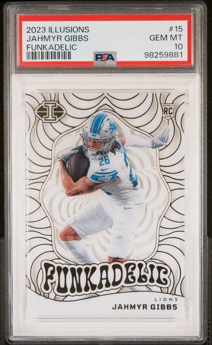 2023 Panini Illusions Funkadelic #15 Jahmyr Gibbs PSA 10