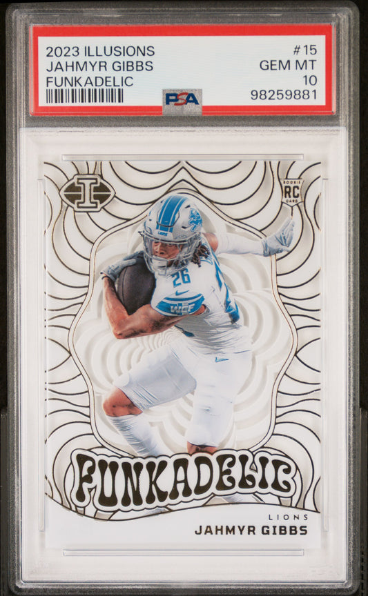 2023 Panini Illusions Funkadelic #15 Jahmyr Gibbs PSA 10
