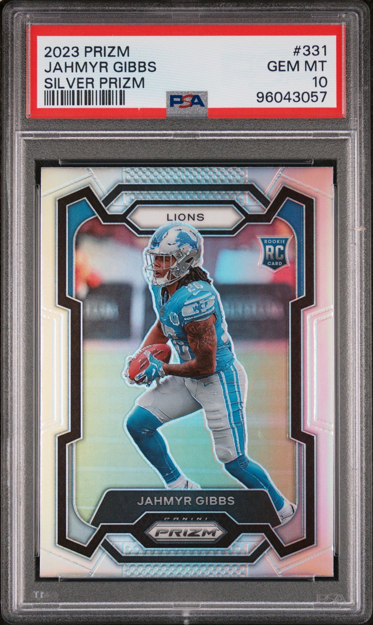 2023 Panini Prizm #331 Jahmyr Gibbs Silver Prizm PSA 10