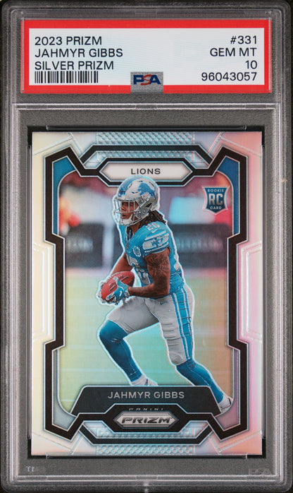 2023 Panini Prizm #331 Jahmyr Gibbs Silver Prizm PSA 10