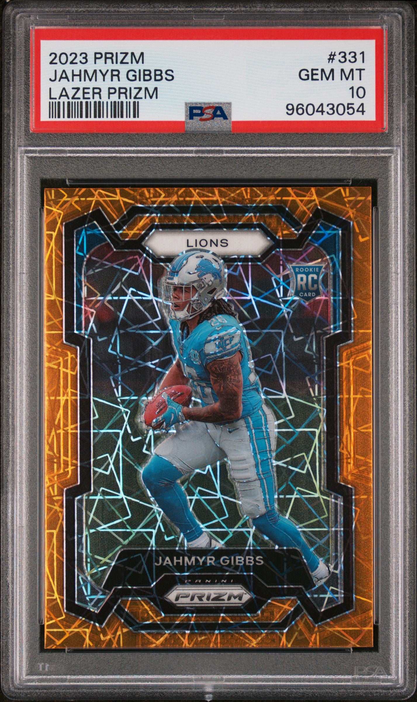 2023 Panini Prizm #331 Jahmyr Gibbs Lazer Prizm PSA 10