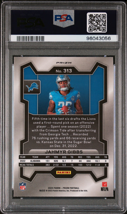 2023 Panini Prizm #313 Jahmyr Gibbs Variation PSA 9