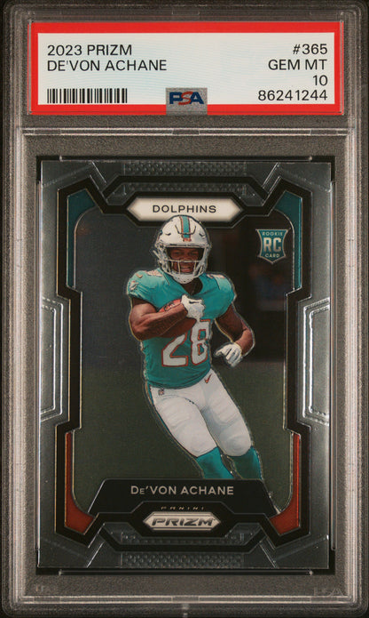 2023 Panini Prizm #365 De'Von Achane PSA 10