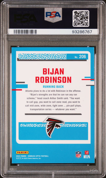 2023 Panini Donruss Optic #206 Bijan Robinson PSA 10