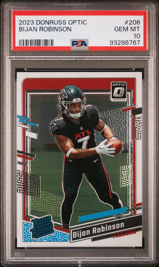 2023 Panini Donruss Optic #206 Bijan Robinson PSA 10