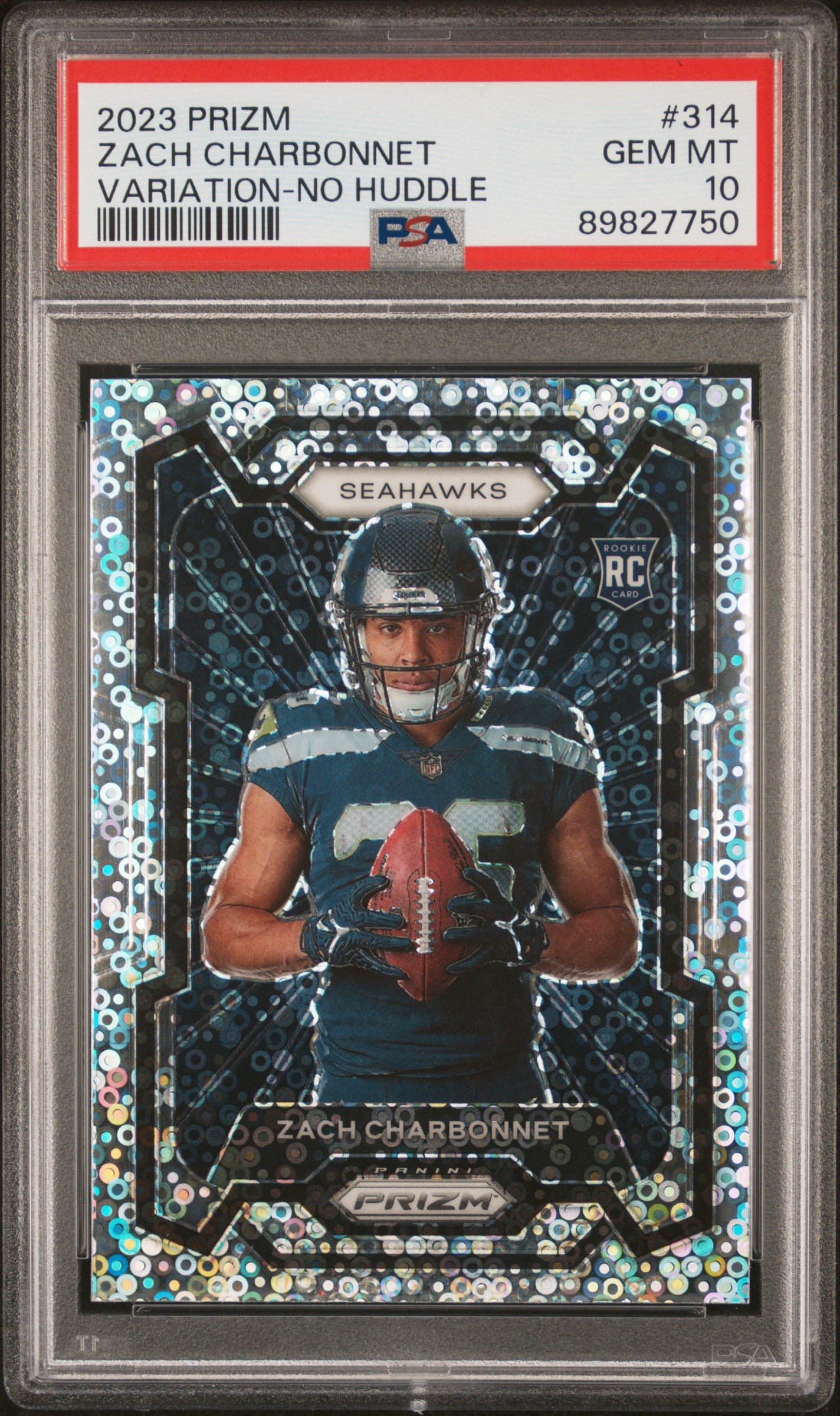 2023 Panini Prizm #314 Zach Charbonnet Variation-No Huddle PSA 10