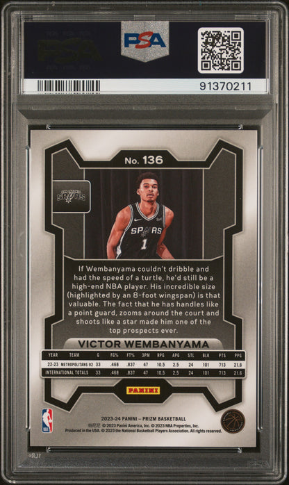 2023 Panini Prizm #136 Victor Wembanyama PSA 10