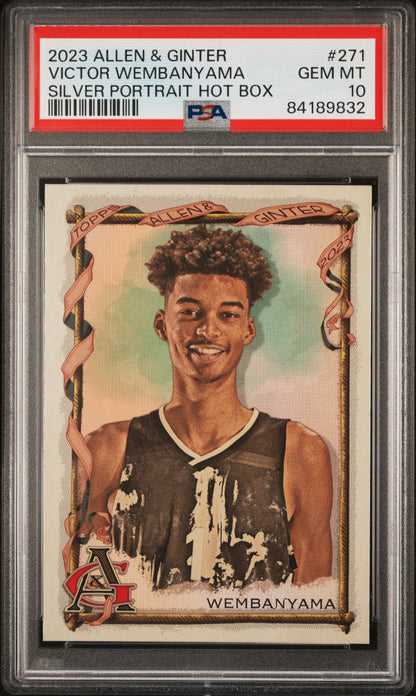 2023 Topps Allen & Ginter #271 Victor Wembanyama Silver Portrait Hot Box PSA 10