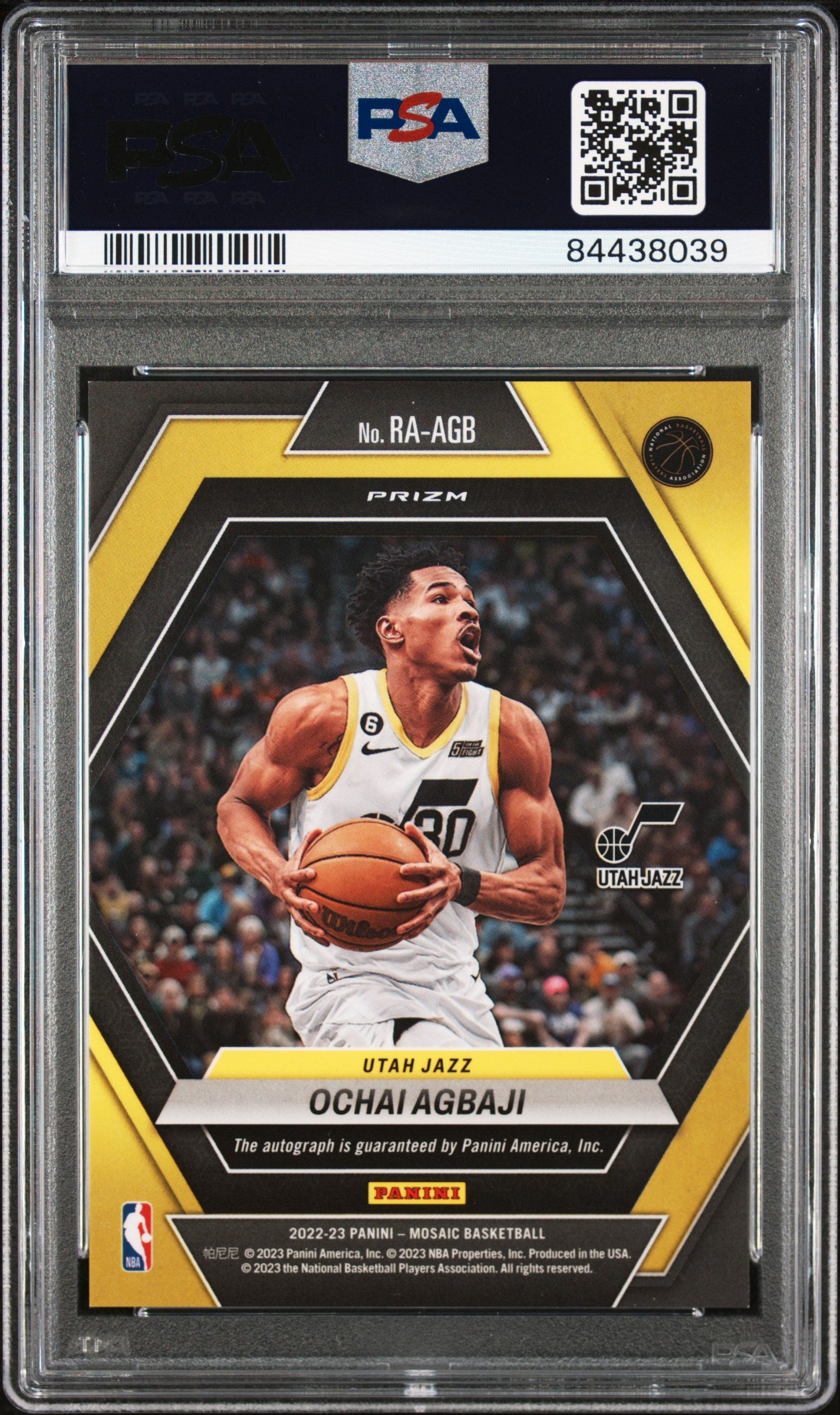 2022 Panini Mosaic Rookie Autographs Mosaic #RAAGB Ochai Agbaji PSA 10