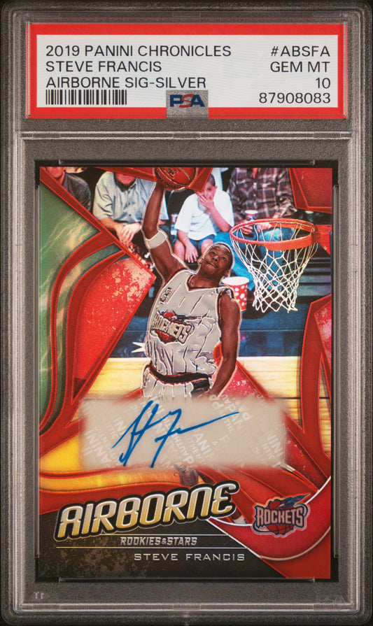 2019 Panini Chronicles Airborne Signatures #ABSFA Steve Francis-Silver PSA 10