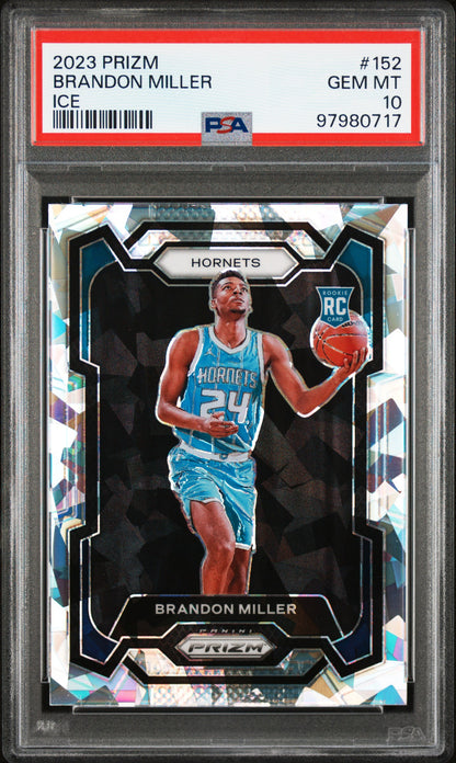 2023 Panini Prizm #152 Brandon Miller Ice PSA 10