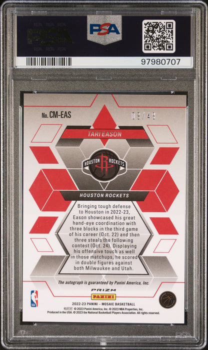 2022 Panini Mosaic Collage Autographs #CMEAS Tari Eason Blue/49  PSA 9