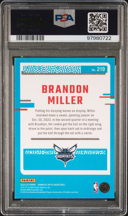 2023 Panini Donruss Optic #219 Brandon Miller PSA 9