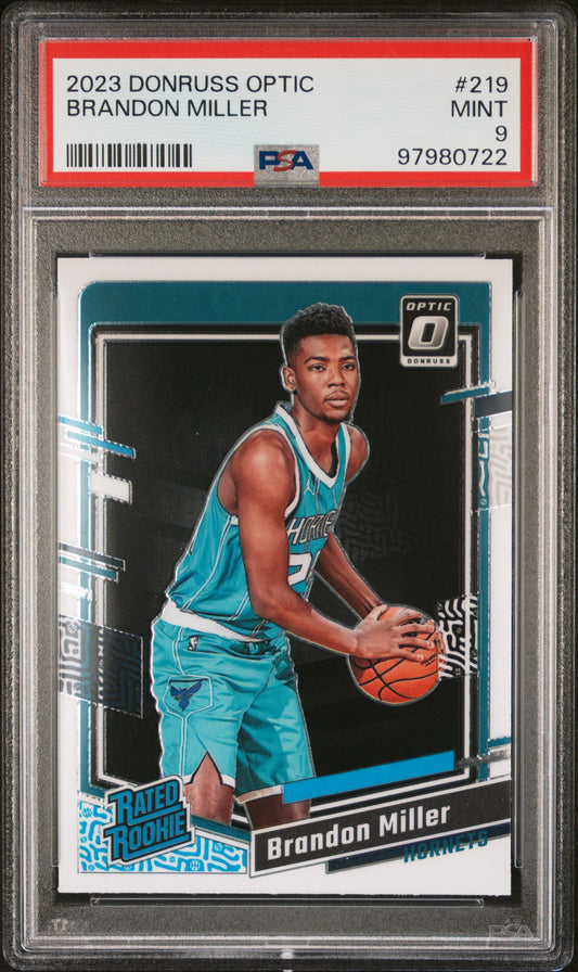 2023 Panini Donruss Optic #219 Brandon Miller PSA 9