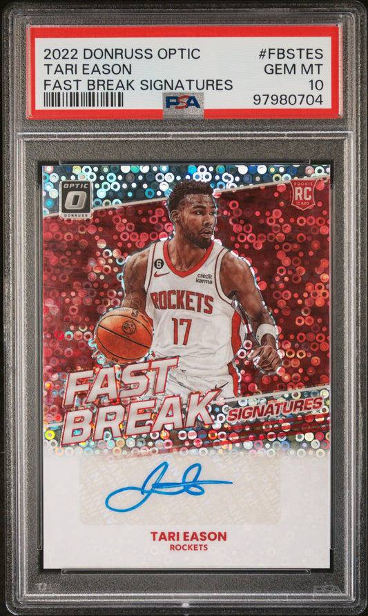 2022 Panini Donruss Optic Fast Break Signatures #FBSTES Tari Eason Fast PSA 10