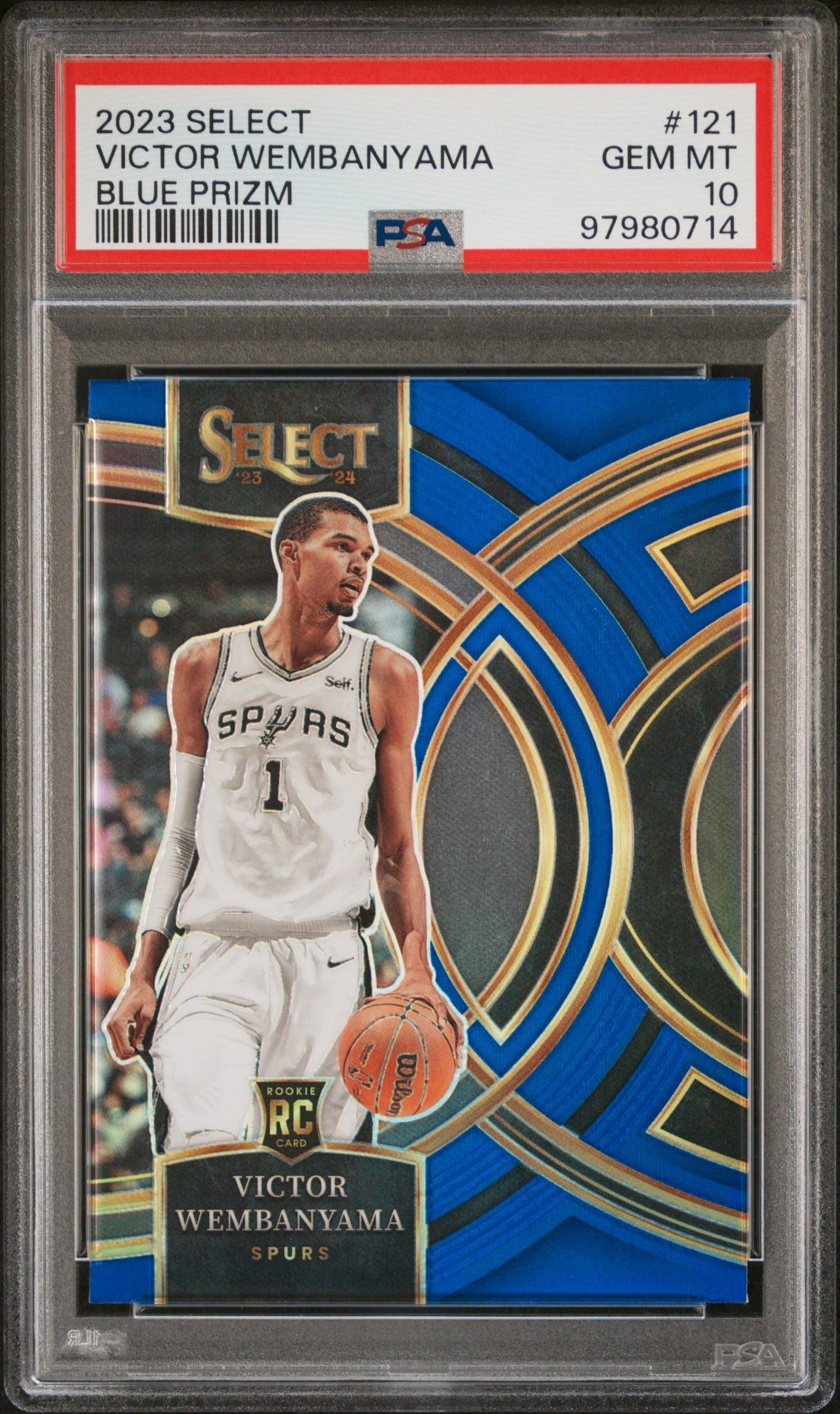 2023 Panini Select #121 Victor Wembanyama Blue Prizm PSA 10